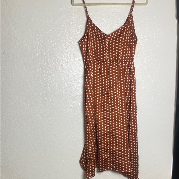 Glamaker Polka Dot Brown Wrap Dress Size L - Picture 8 of 12